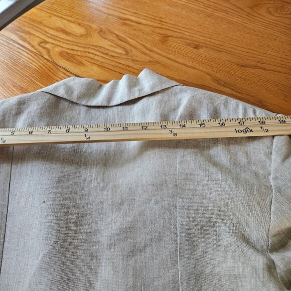 Character Suburbanwear Womens Vintage Tan Linen Blazer Jacket Sz 16 Quiet Luxury - Picture 11 of 15